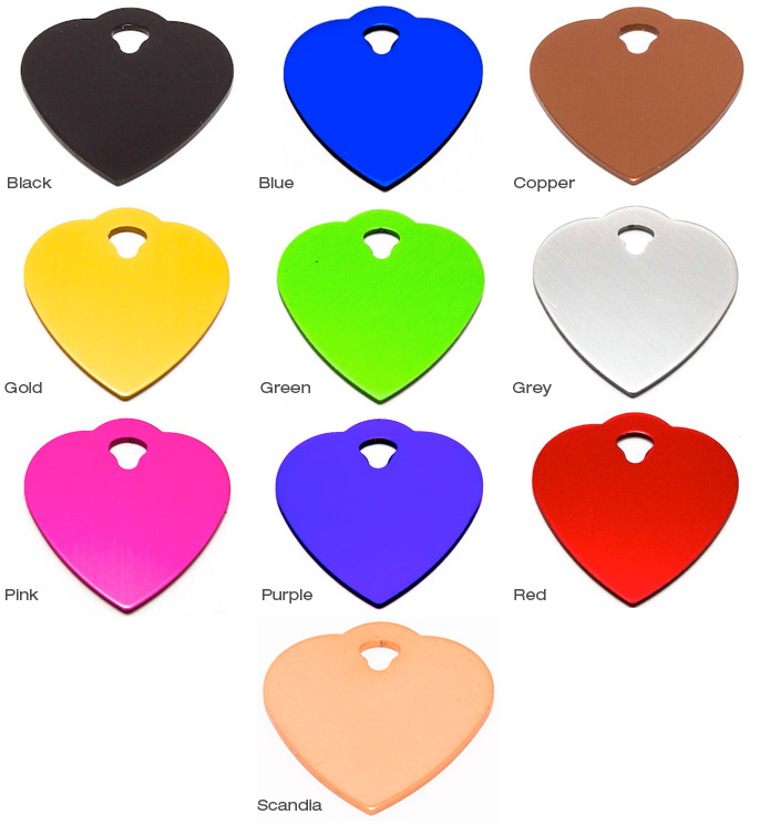 Standard Bright Dip Tags - Heart Small Standard Bright Dip Tags - Heart Small
